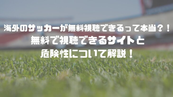 海外のサッカーが無料視聴できるって本当？！無料で視聴できるサイトと危険性について解説！