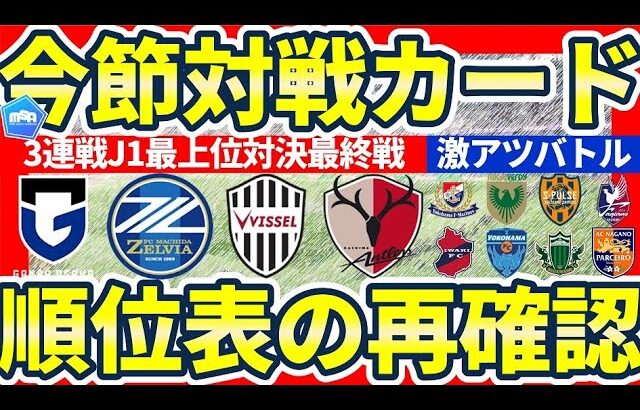 【J1/J2/J3今週末対戦カードと順位表の確認】G大阪🆚町田/神戸🆚鹿島に加えてマリノス🆚ヴェルディ/J2上位決戦清水🆚岡山/いわき🆚横浜FC/J3信州ダービーも！