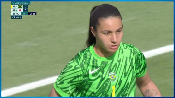 【サッカー女子】田中美南 PKのチャンスもブラジルGKロレーナに再び止められる｜パリオリンピック 女子サッカー グループC 日本 vs ブラジル