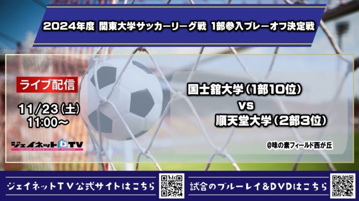 2024年度 関東大学サッカーリーグ戦 1部参入プレーオフ決定戦 国士舘大学vs順天堂大学