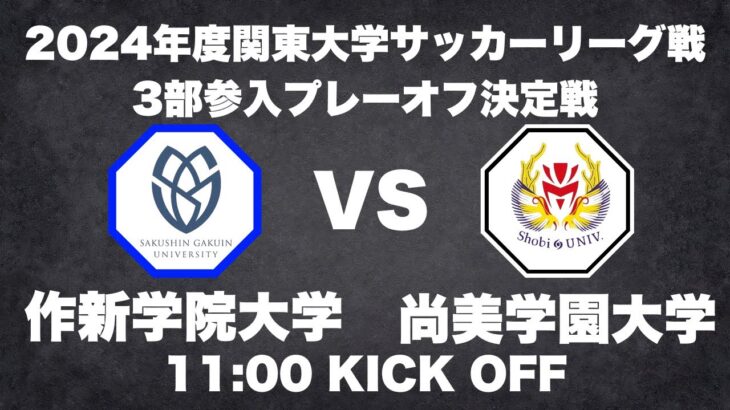 2024年度 関東大学サッカーリーグ戦 3部参入プレーオフ決定戦 作新学院大学vs尚美学園大学大学