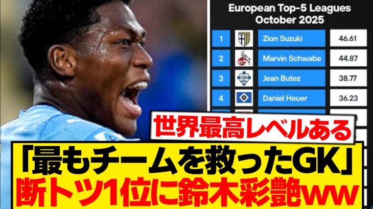 【神】鈴木彩艶←欧州5大リーグで最もチームを救っている男wwwwwwww