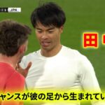 三笘薫はスコットランド代表相手に圧巻のプレーを披露し、連続してチャンスを創出した。