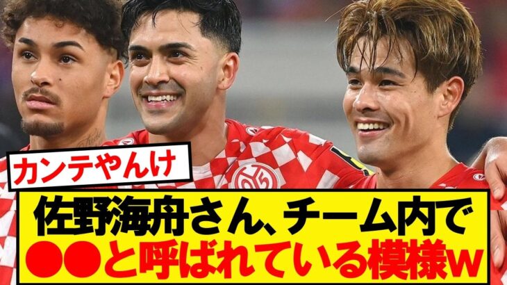 佐野海舟さん、チームメイトから●●と呼ばれてしまうwwwww