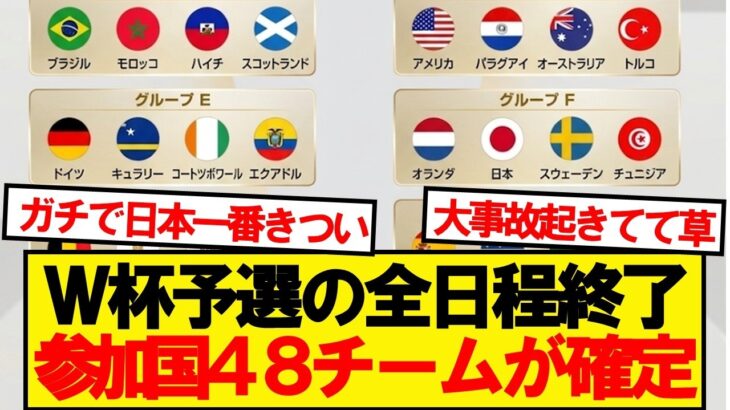 【速報】2026年北中米ワールドカップ、出場全48チームがコチラです！！！