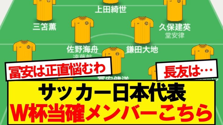 みんなが考えるサッカー日本代表のW杯当確メンバーがコチラ！！！