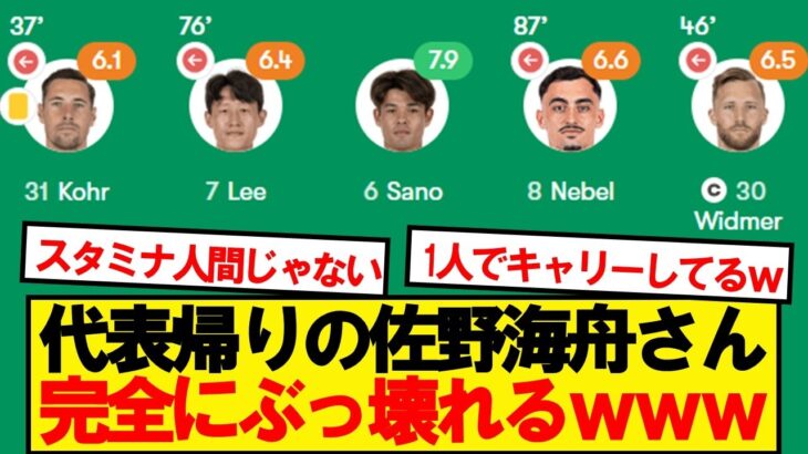 【無双】イングランド戦フル出場の佐野海舟、ブンデスでも早速大暴れwwwwww